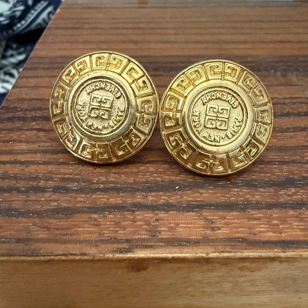 Givenchy Gold Button Earrings
